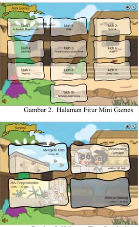 Gambar 2.  Halaman Fitur Mini Games 