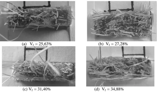 Gambar 3.2. Penampang patahan pengujian tarik komposit serat sabut kelapa terhadap pengaruh  fraksi volume serat 