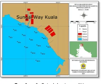 Gambar 1. Peta lokasi penelitian    Sungai Way Kuala   