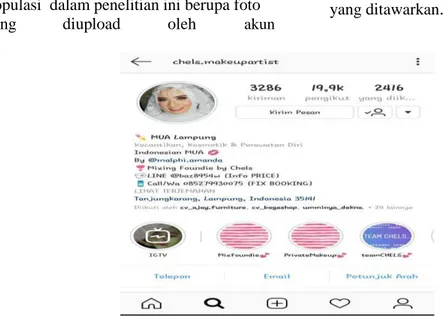 Gambar 1. Profil Akun Chels Make-Up Artist di Instagram 