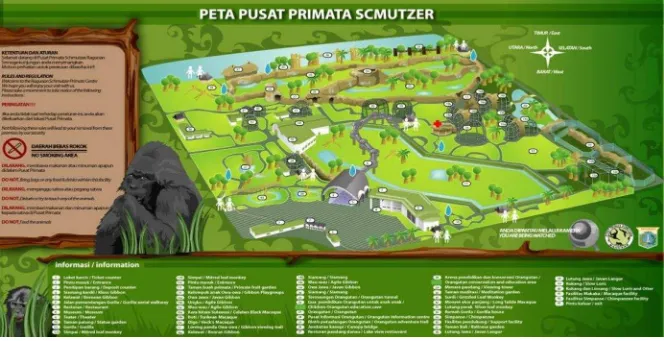 Gambar 3.  Peta lokasi kandang Pusat Primata Schmutzer
