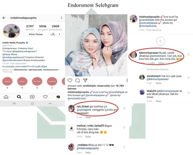 Gambar 5.1  Endorsment Selebgram 