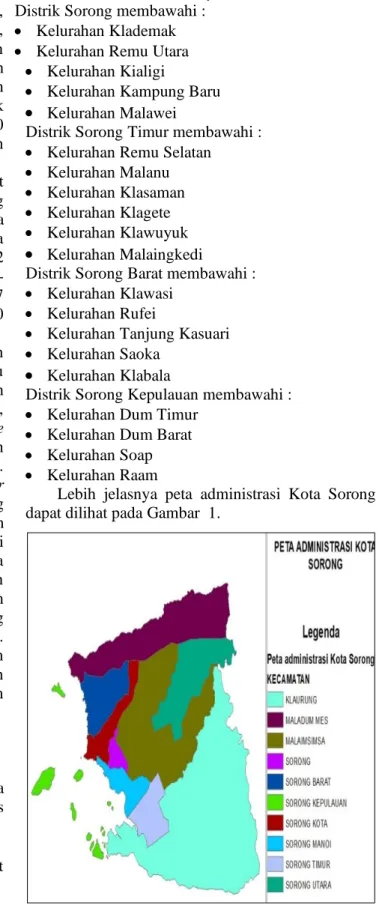 Gambar 1. Peta Administrasi Kota Sorong