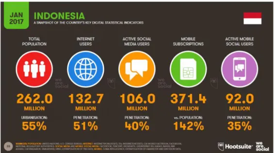 Gambar 1.3 Statistik Digital di Indonesia (2017) 