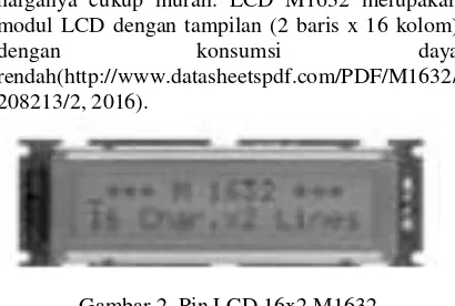Gambar 2. Pin LCD 16x2 M1632 