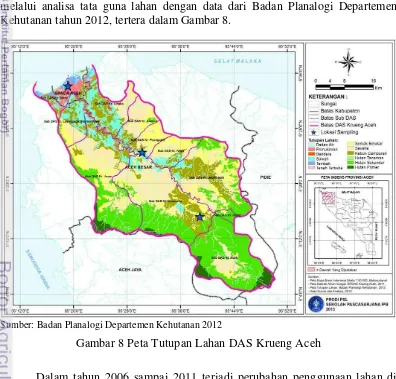 Gambar 8 Peta Tutupan Lahan DAS Krueng Aceh 