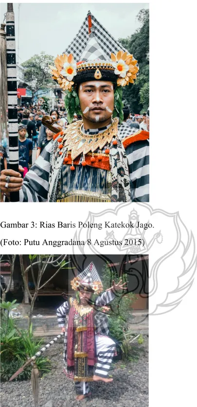 Gambar 3: Rias Baris Poleng Katekok Jago.  (Foto: Putu Anggradana 8 Agustus 2015) 