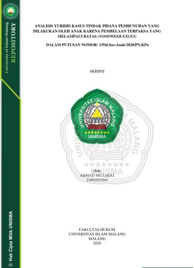 ANALISIS YURIDIS KASUS TINDAK PIDANA PEMBUNUHAN YANG DILAKUKAN OLEH ...