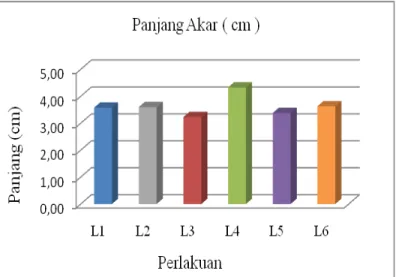 Gambar  4  menunjukkan  bahwa  jumlah  daun  yang  dihasilkan  relatif  seragam  sehingga  hasil  dari  sidik  ragam  menunjukkan  berbeda  tidak  nyata  /  non  significant  pada  pengamatan  5  HST  hingga  20  HST