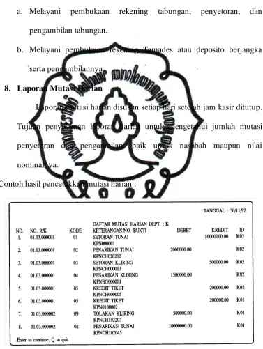 Gambar. 3.2 Contoh Hasil Mutasi Harian 