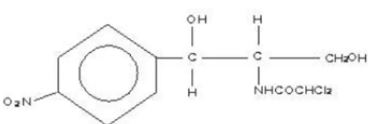 Gambar 2. 3 Struktur bangun kloramfenikol (Susanti dkk, 2009) 
