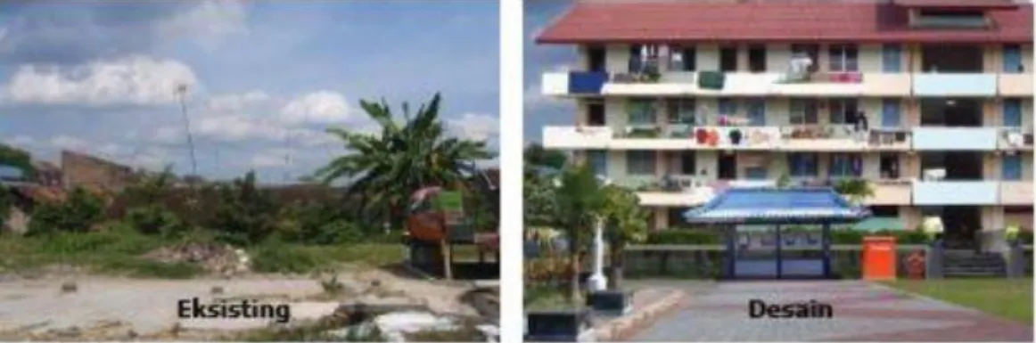 Gambar 1.3. Pembangunan Rumah Susun (Rusun) di Kampung Tegalpanggung  Sumber : Jurnal Penataan Ruang Periode Juli-Agustus (2009:3) 