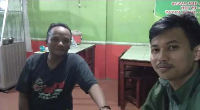 Foto setelah interview dengan isa Hanafi Sekertaris DPC SPN Kabupaten  Pekalongan di Rumah Makan milik beliau