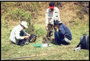 Figure 2. Sampling and soil testing in field. 
