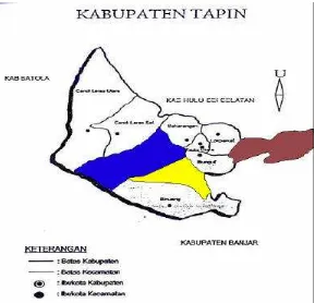 Gambar 2  Peta wilayah Kabupaten Tapin 