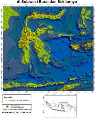 Gambar 2. Peta persebaran Episenter gempa utama di daerah penelitian 
