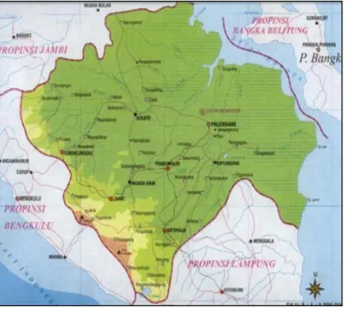 Gambar 1. Peta Propinsi Sumatera Selatan 