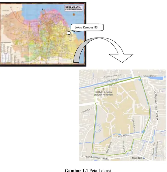 Gambar 1.1 Peta Lokasi Lokasi Kampus ITS 