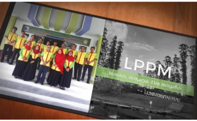 Gambar 12. Desain Buku Dalam Video Dengan Software Affter Effect  (Sumber : Hasil Audiovisual LPPM Universitas Riau) 