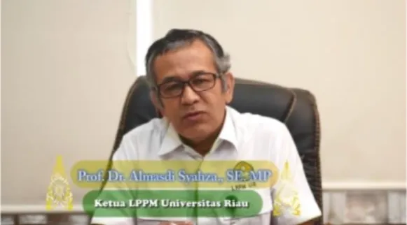 Gambar 4. Wawancara Dengan Ketua LPPM  (Sumber : Hasil Audiovisual LPPM Universitas Riau) 