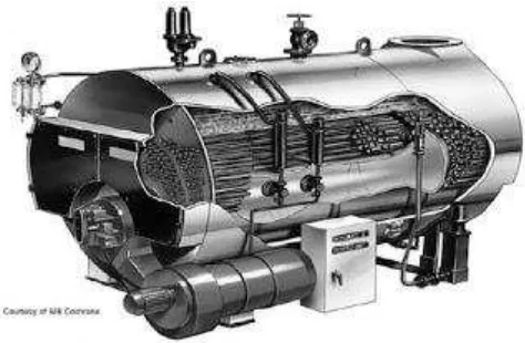 Gambar 2.9 Ketel tegak (vertical steam boiler) 