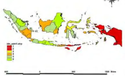 Gambar 4.3 Peta Hasil Prediksi Prioritas Ketahanan Pangan di Indonesia 