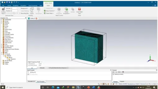 Gambar 3.10 Hasil proses meshing pada material 