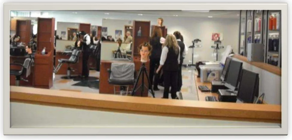 Figure 1. Junior students are learning to trim hair 
