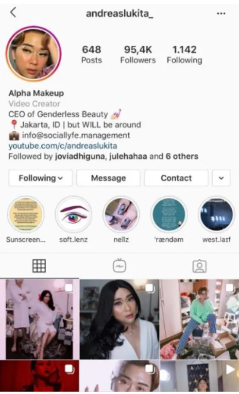 Gambar 1. Profil Instagram @andreaslukita_
