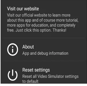 Gambar 8: Contoh Tampilan Aplikasi Simulator  Camcoder Menggunakan Software Android 