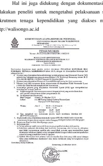 Gambar 4.2 Pengumuman Kelulusan Administrasi 