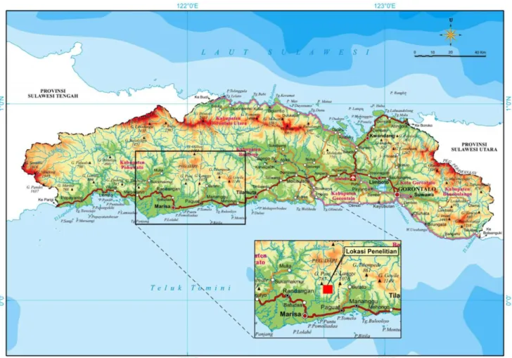 Gambar 1. Peta administrasi daerah penelitian (BIG, 2013) 