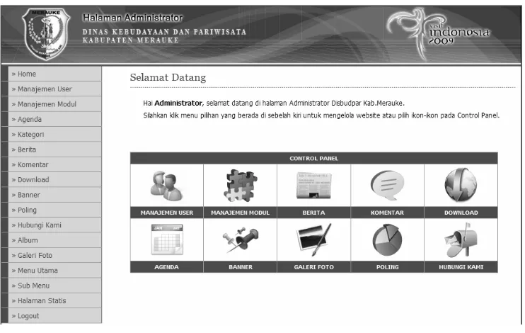 Gambar 3.17. Halaman Administrator 