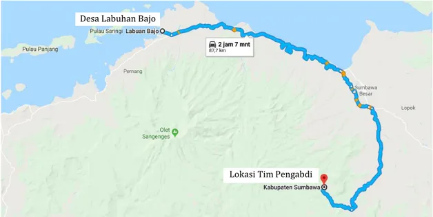 Gambar 1 Peta lokasi kegiatan pengabdian di Desa Labuhan Bajo. 