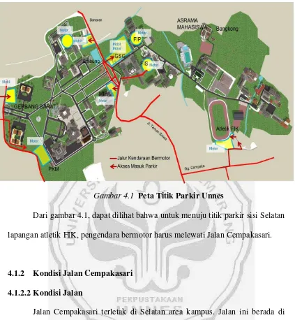 Gambar 4.1  Peta Titik Parkir Unnes 