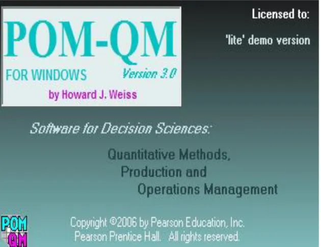 Gambar 2. Tampilan Awal POM-QM for Windows versi 3.0 