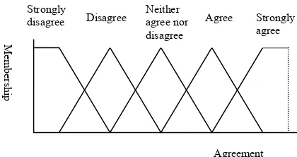 Figure 1. Fuzzy sets representing level of agreement  