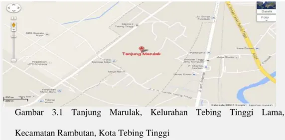 Gambar 3.1 Tanjung Marulak, Kelurahan Tebing Tinggi Lama,  Kecamatan Rambutan, Kota Tebing Tinggi 