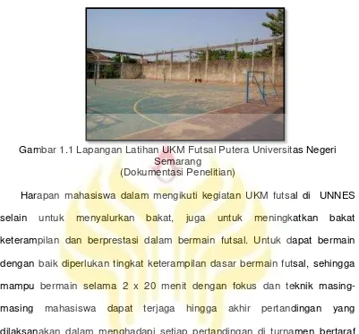 Gambar 1.1 Lapangan Latihan UKM Futsal Putera Universitas Negeri 