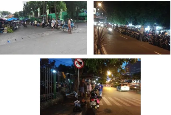 Gambar 3.2 Parkir Liar dan PKL di Koridor Jalan Stasiun Wonokromo 