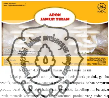 Gambar 4.3 Label Kemasan Abon Jamur Tiram 