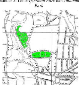Gambar 2. Letak Ijzerman Park dan Jubileum 