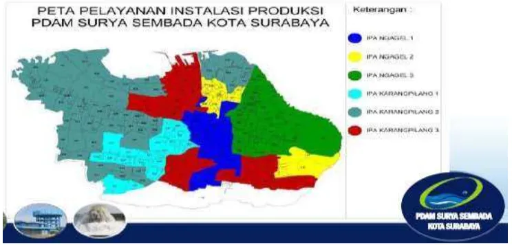 Tabel 3. Pelanggan dan Pemakaian Air Bersih PDAM di Kota Surabaya Tahun 2010 dan Tahun 2014 
