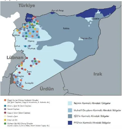 Grafik peta faksi kombatan Suriah16 