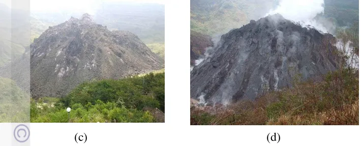 Gambar 1  Proses muncul dan perkembangan kubah lava dari kawah Gunungapi Kelud: danau 