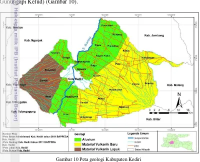 Gambar 10 Peta geologi Kabupaten Kediri 
