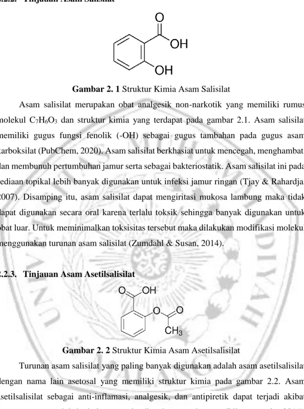Gambar 2. 1 Struktur Kimia Asam Salisilat 