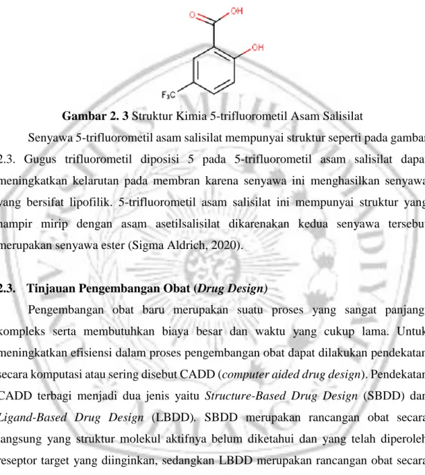 Gambar 2. 3 Struktur Kimia 5-trifluorometil Asam Salisilat 