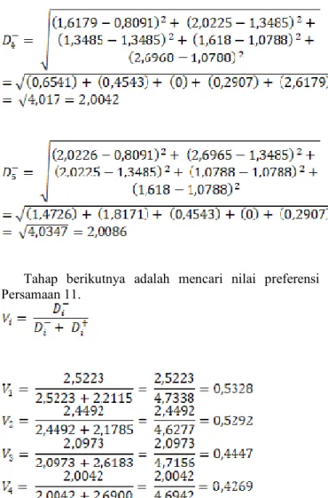 Tabel 7.    Hasil Perankingan  Alternatif  Nilai 