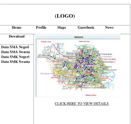 Gambar 3.15.  Halaman Maps Sistem Informasi Geografis Kota Surabaya Bidang 